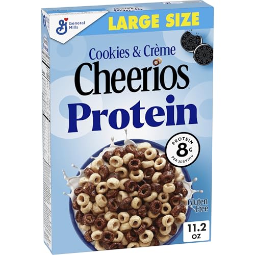 Cheerios Protein Cereal, Cookies and Crème, 8g Protein, Large Size, 11.2 oz
