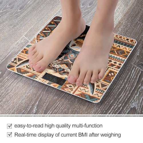 Báscula Digital de Baño con Diseño Étnico Azteca y Vidrio Templado miniatura 5