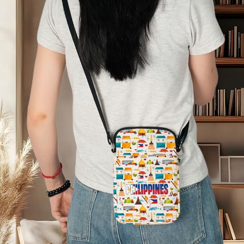 WZMPA Philippines Crossbody Bag Philippine Pride Gift Philippines Travel Culture Adjustable Strap Bag Filipina Merchandise3