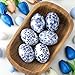 Bucherry 6 Pcs Ceramic Easter Eggs Decorations Chinoiserie Blue and White Floral Eggs Figurines Porcelain Egg Decorative for Easter Basket Fillers Table Setting Spring Party Favors