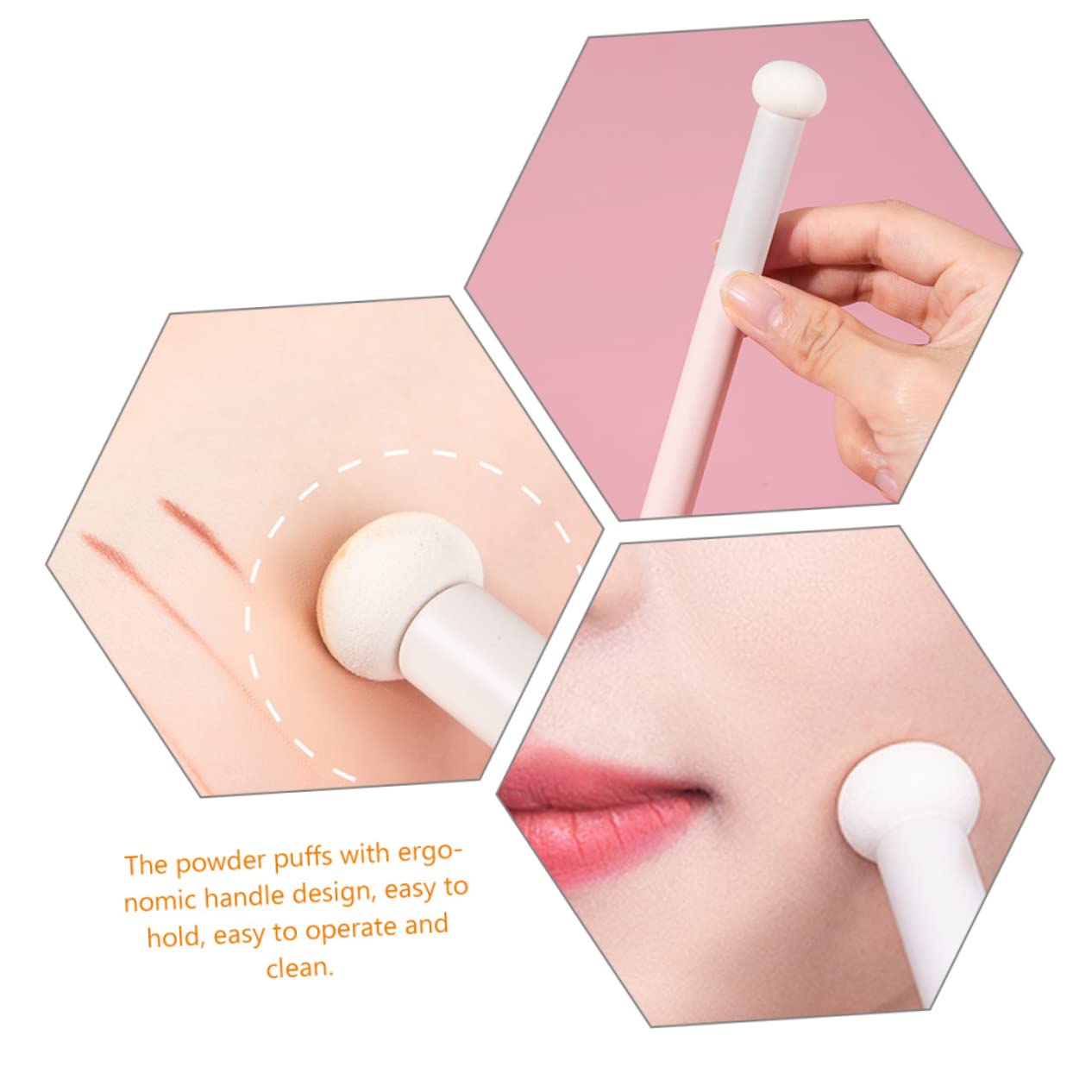 Beavorty 5 Set Di Trucco Con Manico Jumbo Puff Per Fondotinta Fard Asciutto E Bagnato Forniture Per Il Trucco 4 Pezzi * 5