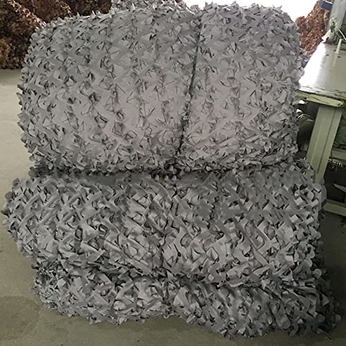 YHBZ Camo Filet Militaire,Filet de Camouflage de Camping,Bâches de Voiture,Maille D'ombrage,2x6m,3x7m,4x5m,Tissu Oxford Gris,Respirant/Anti-UV (Personnalisation de la Taille),3x3m(10 * 10ft) Cover