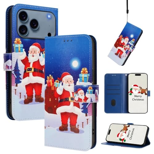 Étui cuir iPhone 15 Pro Max nuit de Noël idéal pour vos sorties nocturnes