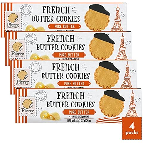 4 Set - Brand PIERRE BISCUITERIE Pure French Butter Cookies, Size 4.41 OZ Cover