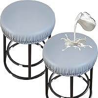 Vista 12 de HFCNMY Fundas para Taburete, 4 Piezas Fundas Impermeables Elásticas de PU para Taburete de Bar Redondo, Protección de Asientos para Silla de 12-17