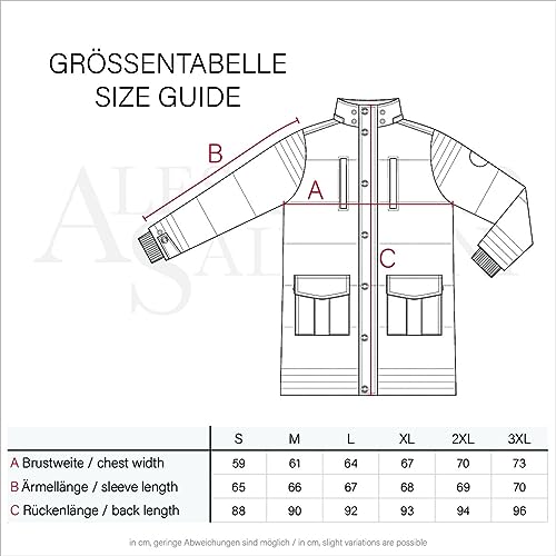 ALESSANDRO SALVARINI Herren Winterjacke (S-3XL) - Wasserabweisend, Abnehmbare Kapuze & Fellkragen, Teddyfell innen, Warme Jacke Männer - AS-285 Schwarz XX-Large