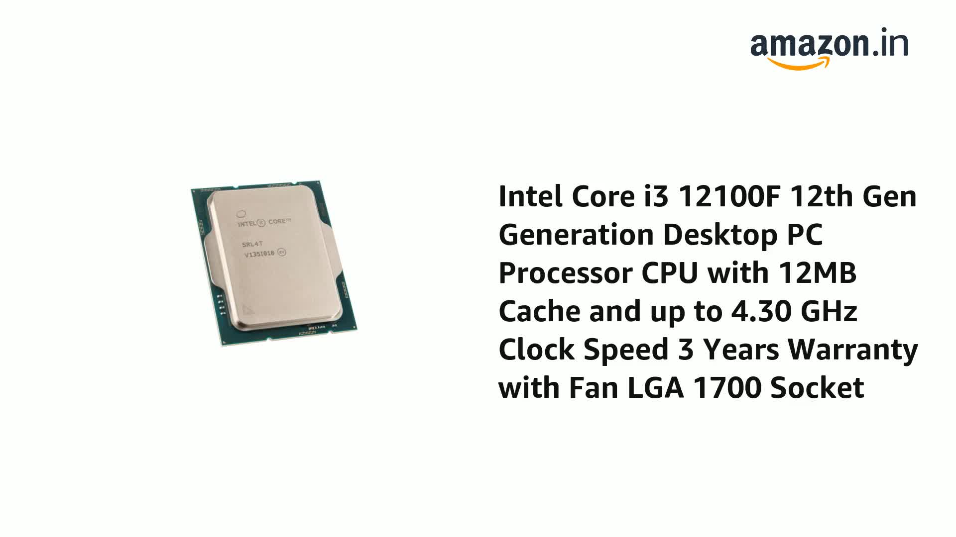 Amazon.in: Buy Intel Core i3 12100F 12th Gen Generation