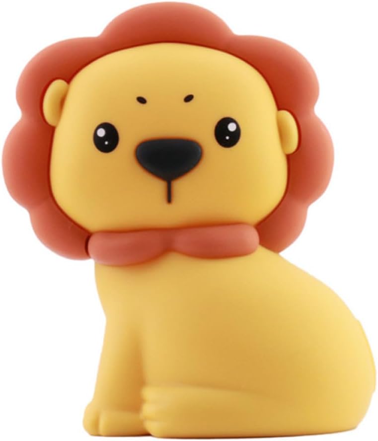 BESTonZON Silicone Lion Night Light for Room Nursing Light Small Bedside Lamp Cartoon Night Lamp for Bedroom Nursery Soft Glow