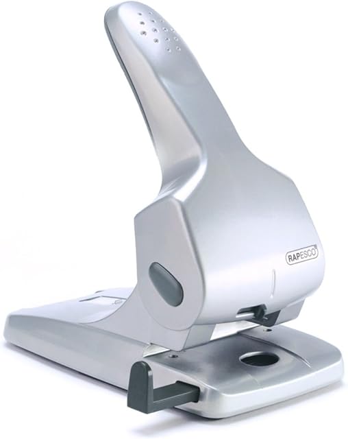 Rapesco 0732 Hole Punch Zero-65 Heavy Duty, 65 Sheet Capacity - Silver