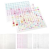 BUTIFULSIC 6シート ジュエリーアクセサリー 粘着ラインストーン ステッカー アクリル ABS製 3mm 4mm 6mm サイズ 向け メイク DIYクラ ランダムカラー