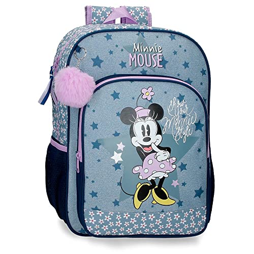 Disney Minnie Style Mochila Escolar Azul 30X40X13 Cms Poliéster 15,6L