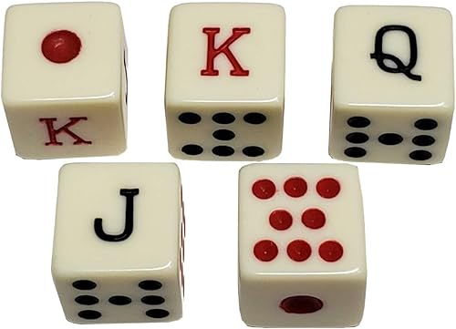 Miniatura 2 de Juego de dados de póquer de 0.630 in con esquinas cuadradas y dados de piel sintética negra, forro de terciopelo de felpa, en caja de regalo (póquer