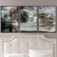 3 Piece Framed Canvas Wall Art Alligators Canvas Prints Home Artwork Decoration for Living Room,Bedroom - 16