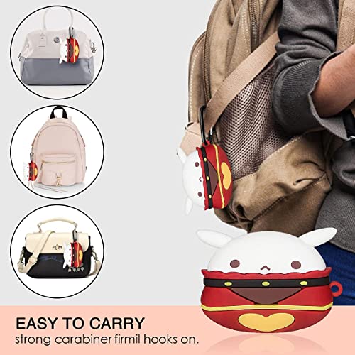 Alquar Genshin Impact Case For Airpods Pro, 6 In 1 Silicone Airpods Pro Accessories Cover, Cute Klee Anime Cartoon Skin For Girls Women With Watch Holder/Ear Hooks/Keychain/Brush/Strap(Jumpy Dumpty) #TOP5