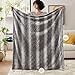 Madison Park Zuri Soft Plush Luxury Oversized Faux Fur Throw Animal Stripes Design, Faux Mink On The Reverse, Modern All Seasons Blanket for Bed, Sofa Couch, Office, Grey, 60x70