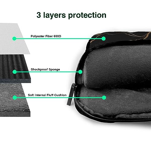 Maletín para portátil unisex negro mármol miniatura 6