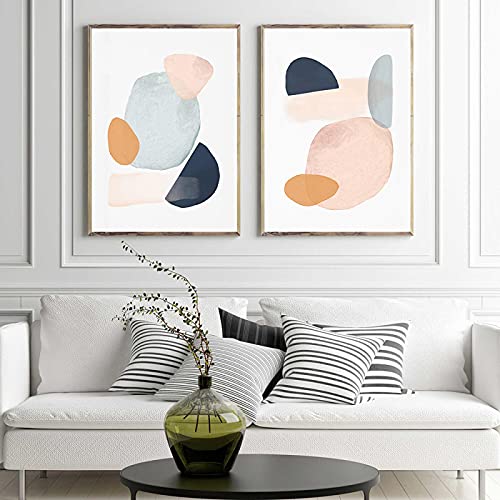 Affiche rose beige abstrait pour créer une ambiance zen dans votre salon nordique
