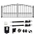 ALEKO Dual Swing Driveway Gate| 16 x 6 Feet Anti-Rust Galvanized Steel Gate w/Warranty| Outdoor Gate Fence Gate Swing Gate Security Gate| Steel Barrier Gate| (Style: Paris)