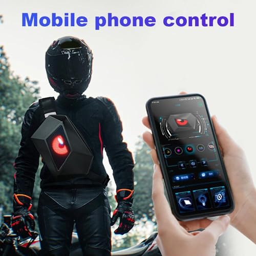 Image of REDHORNS LED Knight Crossbody Bag Motorcycle Riding Sling Bag | Hard Shell LED Programmable Screen Motorbike Biker Bag | Waterproof DIY Daypack for Travelling Camping Cycling Waist Bag