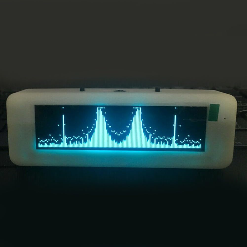 Feegow Audio-Spektrum-Analysator, Audio-Pegelanzeige, VU-Meter, 7,9 cm LED-Bildschirm mit 8 Effekten, Frequenzbereich 20 Hz bis 20 kHz (blau)