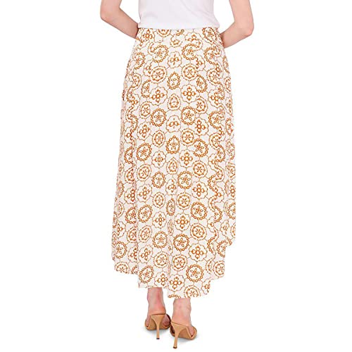 Vince Camuto Womens A-Symmetrical Printed High-Low Ivory L2