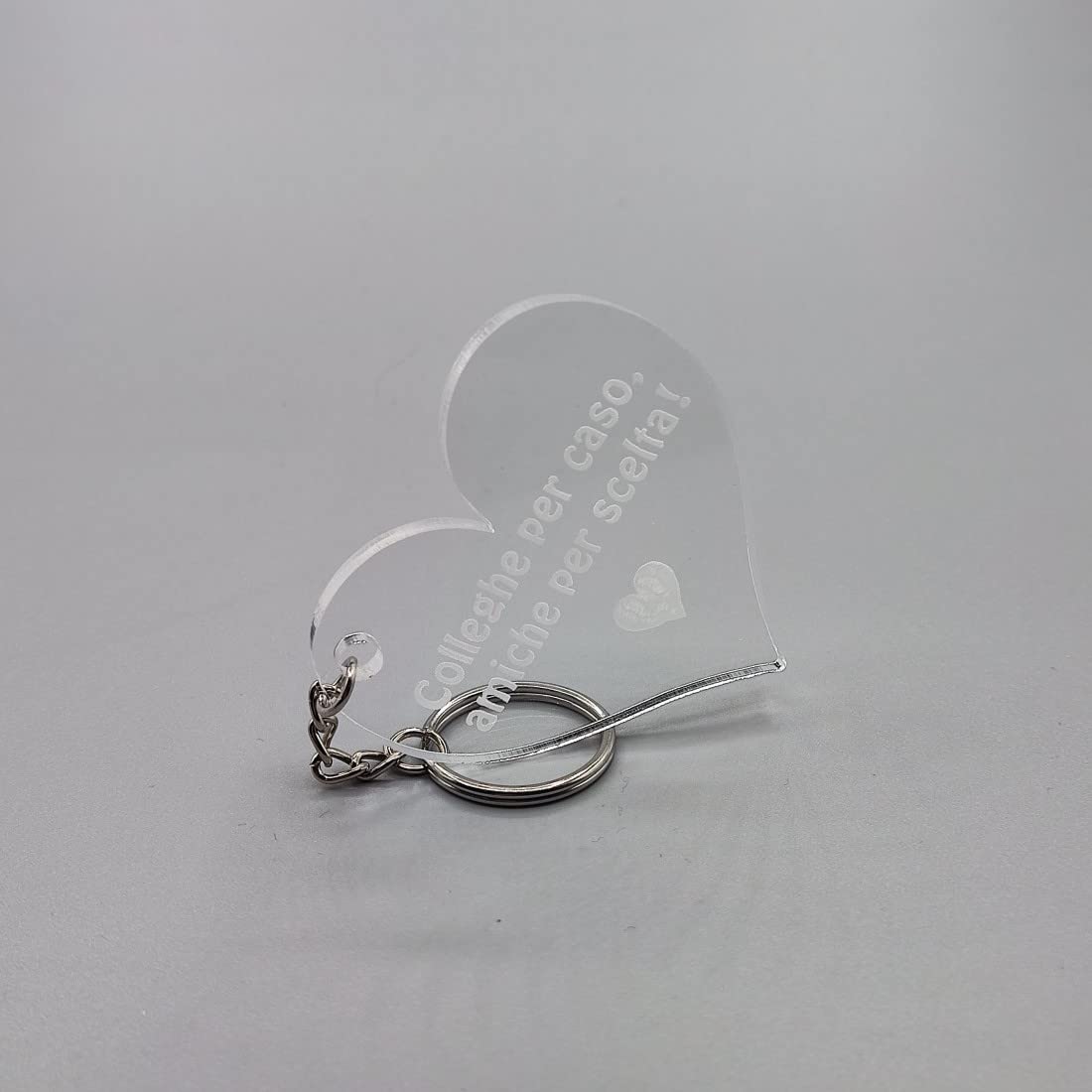 NM Idee Regalo colleghe lavoro Portachiavi cuore in plexiglass trasparente Idea Regalo per colleghe amiche Idee regalo amica e collega donna