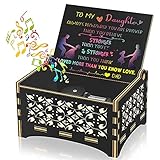 BOCYWODI Music Box Wind Up Wooden Musical Box, Vintage Engraved Music Box, The Best Gift from Dad to Daughter, Also Suitable for Birthday/Christmas/Valentine's Day/Thanksgiving