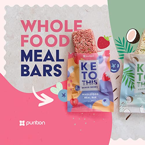 Purition Wholefood Meal Bars Mixed Berry Flavour 12 Pack | Vegan & Keto Friendly | No Added Sugar | Premium Low Carb High Fat Keto Meal Bars with Only Natural Ingredients - Image 4