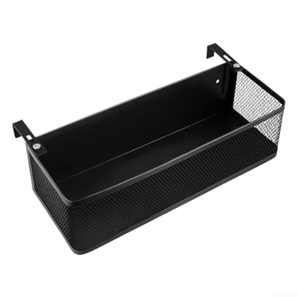 Organiseur de chevet en métal peu encombrant avec panier suspendu pour téléphones, livres, télécommandes et autres éléments essentiels dans les petits espaces de vie (noir)
