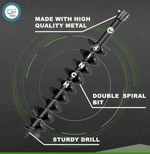 Image of DVI Universal Double Spiral 4 Inch Earth Auger Drill Bit /Planter | Fit In Every Type of Earth Auger | Made With High Metal & ISI Approved Pipe For Durablity | For Digging Holes, Plantation.