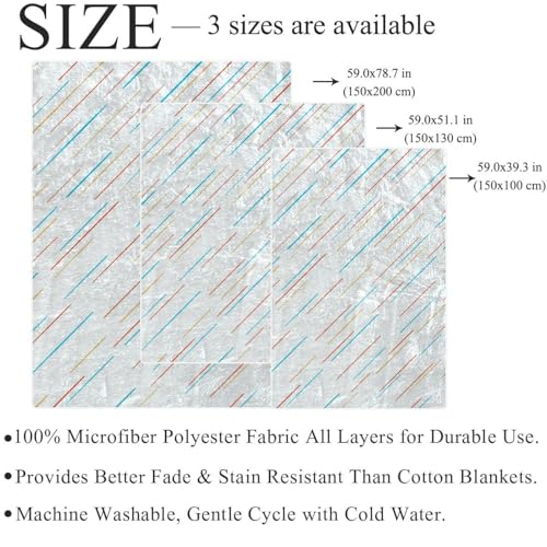 Couverture microfibre chaude et douce à rayures colorées plaid isolant de lit 150x200 - 5