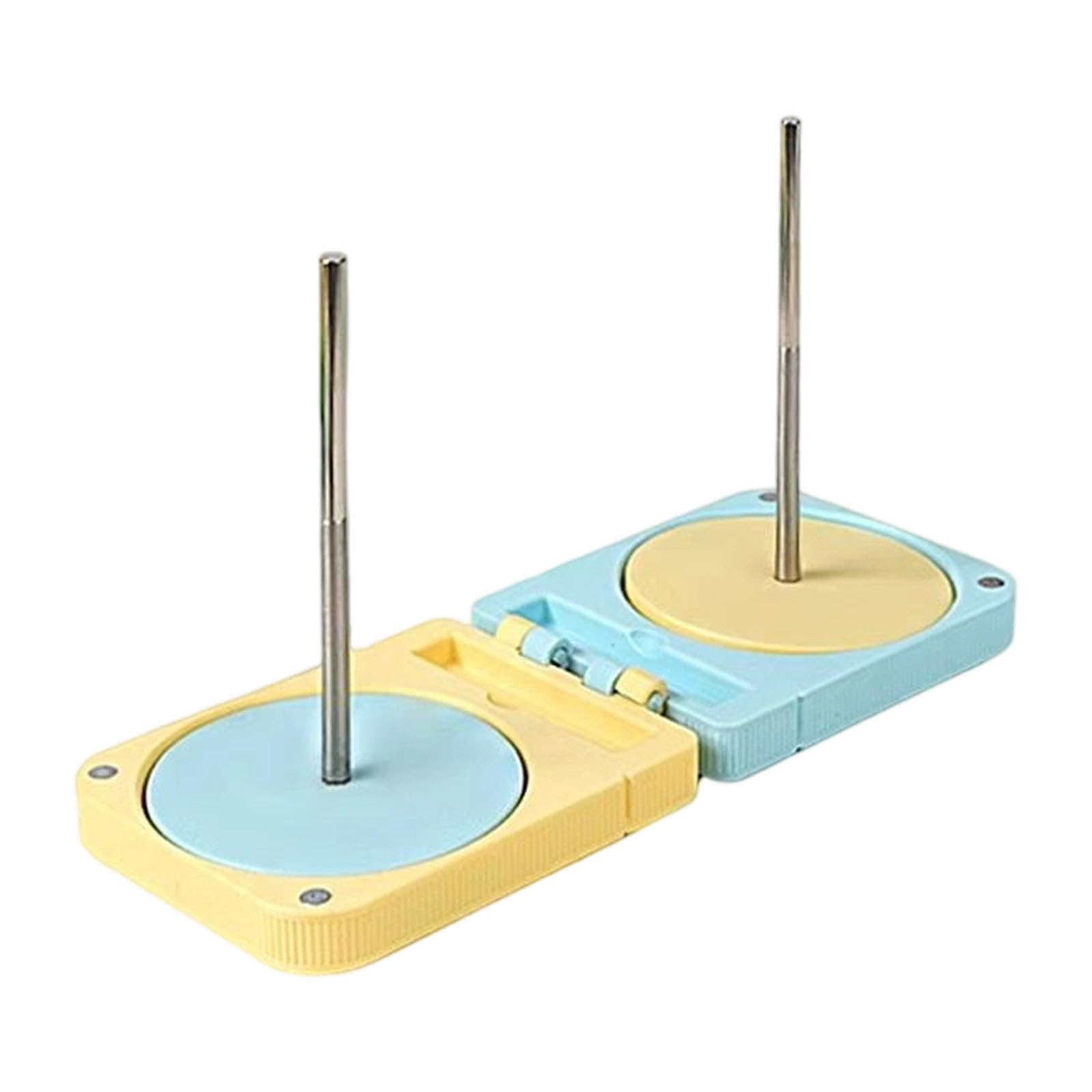 Mekalero Twocolor Biaxial Mo 3D Printed Knitting Yarn Winding Holder With Built In Storage Compartment Portable Folding Yarn Dispenser For Weaving Crocheting And Thread Organization Portable Weaving Tool