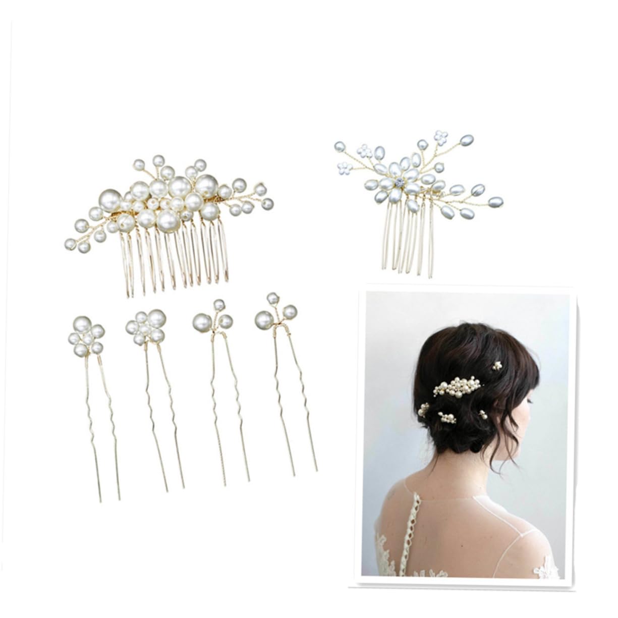 Beaupretty Ensemble De 6 Peignes Et Épingles À Cheveux Pour Mariée Accessoires De Coiffure Uniques Pour Fête De Mariage