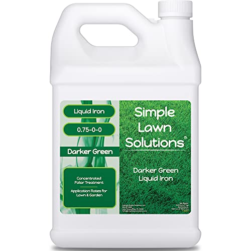 Simple Lawn Solutions - Liquid Iron Fertilizer Darker Green - Chelated Micronutrients - Concentrated...