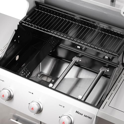 Image of Monument Grills Mesa Series, Outdoor Barbecue Stainless Steel 3 Burner Propane Gas Grill, 48,000 BTU Patio Garden Grill with Side Burner and Knob Controls, Mesa305 with BBQ Cover