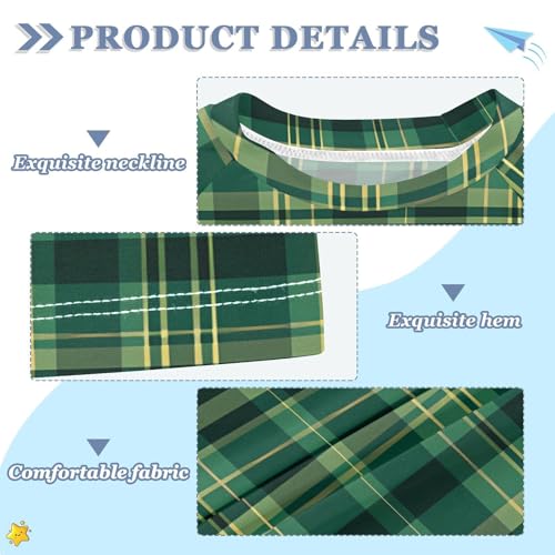 ALAZA Kids Rash Guard Boys Toddler Swim Shirts Short Sleeve Check Plaid Green 2 UPF 50+ 3T3