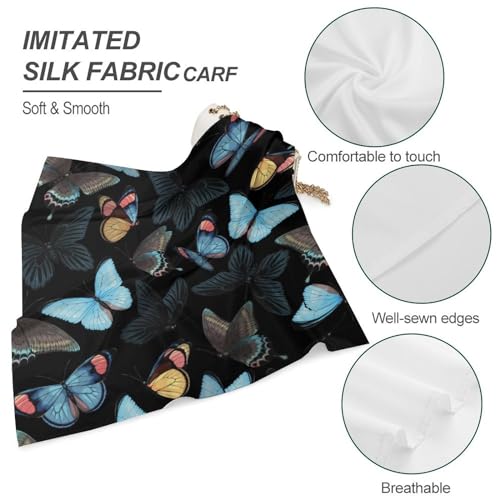 Luxury Small Square Silk Feeling Scarf for Women, Hair Wrap Headscarf Breathable Neckerchief Head Bandana Gifts4