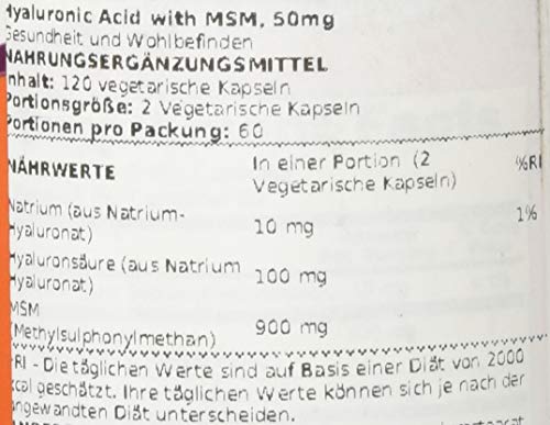 Now Foods - Hyaluronic Acid With Msm 50 Mg. - 120 Vegetarian Capsules #TOP4