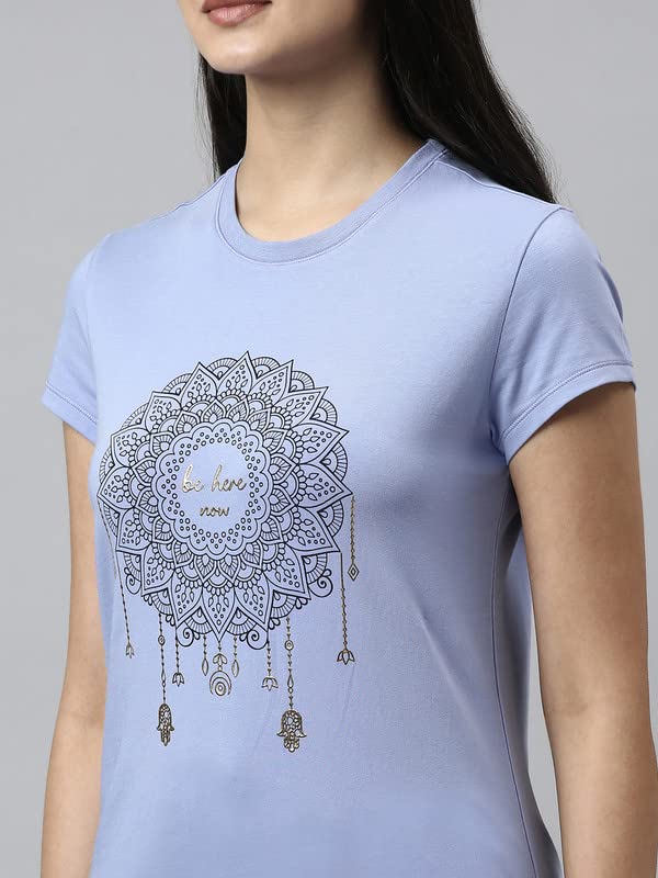 Image of Enamor Short Sleeve Crew Neck Regular Length Basic Crew T-Shirt - Slim Fit, Soft and Breathable Stretch Cotton - E147