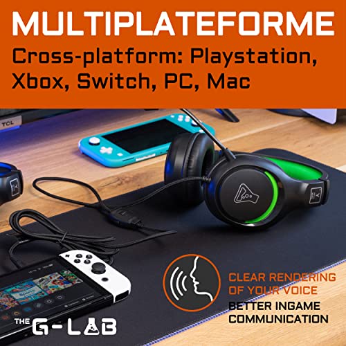 The G-Lab Korp Yttrium gamer-headset voor pc, PS4 Ps5, Xbox, Switch, gaming-headset met microfoon, inklapbaar, stereo-audio, gamer-headset, sterke bas, microfoon 3,5 mm, jack 2023 (zwart) - Afbeelding 7