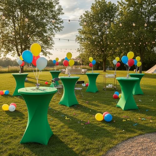 Housse pour table de cocktail extensible verte pour réussir vos réceptions de jardin