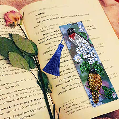 2 Pcs Flamingo & Bird Diamond Painting Bookmarks With Tassels Art 5D Diy Gem Dotz Rhinestone Flower Bookmark Kits For Graduation Anniversary Birthday Christmas Kids Adults Beginners #TOP1