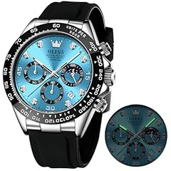 silver blue watch for men