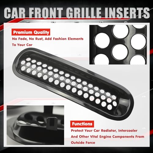 Image of Front Grill Mesh Insert Grille Guard Gloss Black Fits for Jeep Wrangler JK JKU Sport Freedom Unlimited Sahara Rubicon 2007-2017 Front Insert Grille Clip-In
