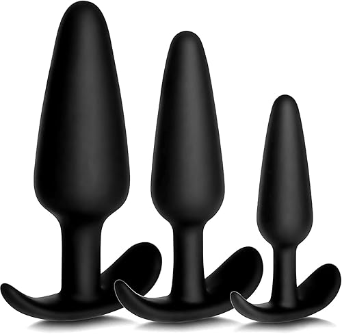 Para un cómodo enchufe anal de silicona de uso prolongado, juego de 3 tapones anales de silicona, entrenador sexual anal, dilatador anal de masaje