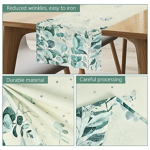 AUAUY Butterfly Eucalyptus Leaves Table Runner - Image 4