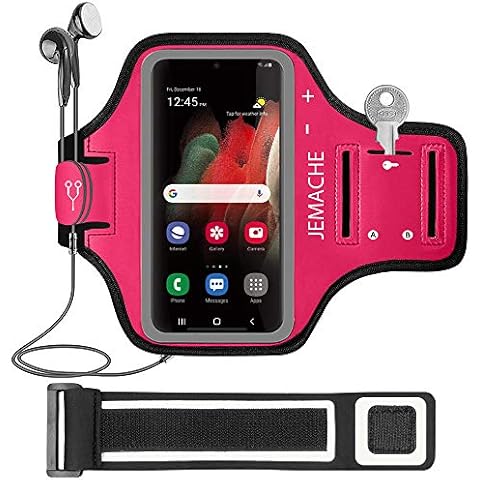 Galaxy A35, A25, A15, A14 (5G) Armband, JEMACHE Gym Running Workouts Phone Arm Band for Samsung Galaxy A13, A14, A15, A25, A35 (Rose) Cover