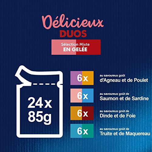 Felix Leckere Duos in Gelee, gemischte Auswahl, 24 x 85 g, alle Größen