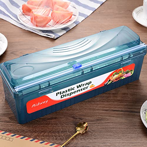 Aidwey Refillable Plastic Wrap Dispenser With Cutter And 12" X 492' Of Plastic Wrap. Big Dispenser For Cling Wrap, Aluminum Foil And Baking Paper. The Maximum Holding Size Is 12 Inch X 1700 Feet. #TOP1