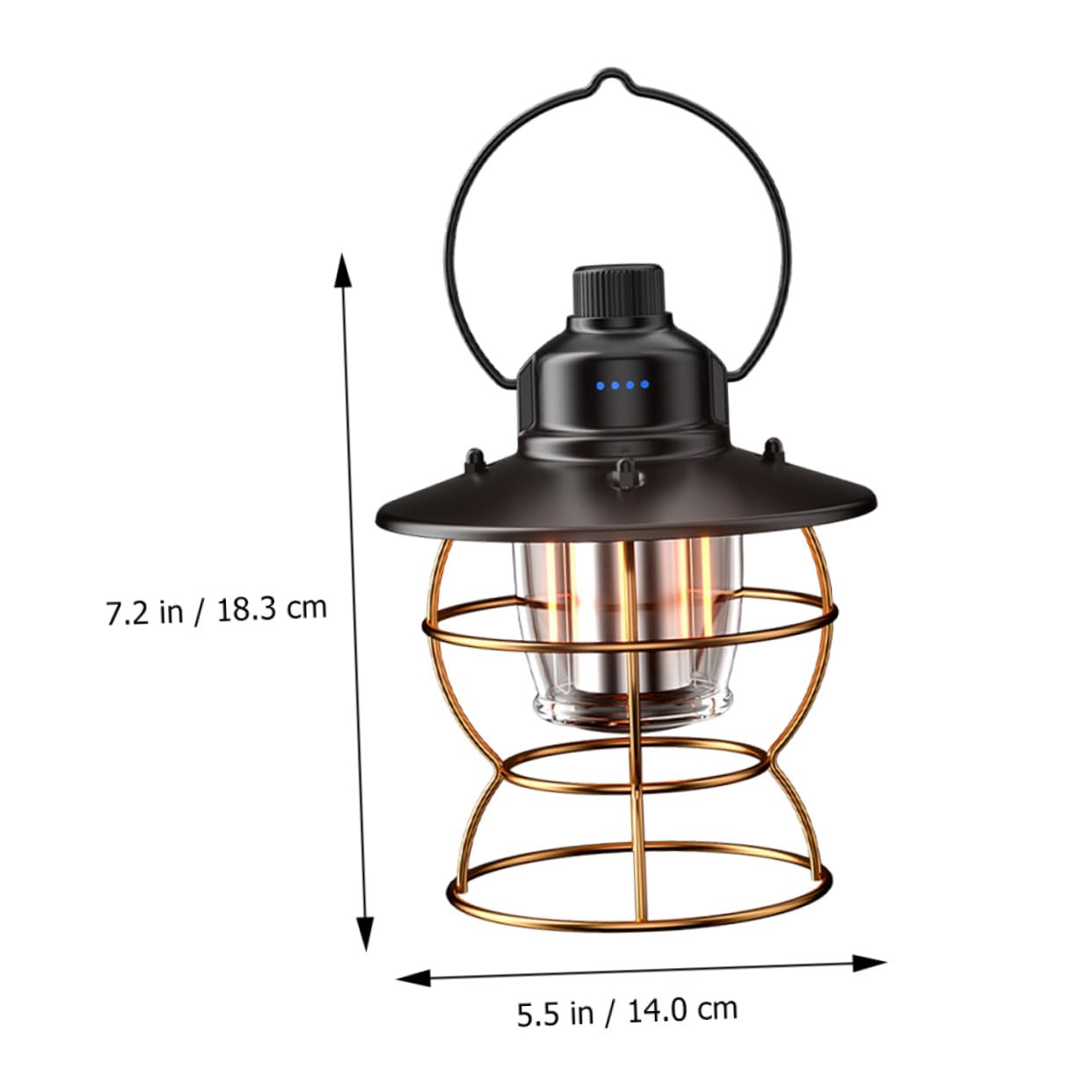 Linterna LED Camping Portátil Recargable Vintage Lámpara de Mano Ligera con USB Multifuncional para Acampada y Senderismo Luz LED Mano Fácil de Usar